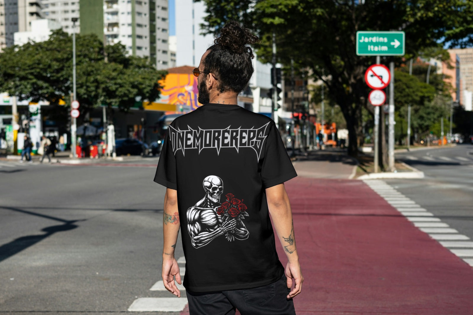 💀 ONEMOREREPS Oversize Tee – Buff DTF Print (260gsm)
