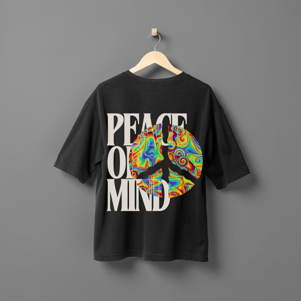 🌈 Peace of Mind Oversize Tee – Rainbow