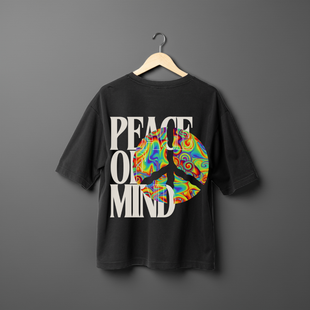 🌈 Peace of Mind Oversize Tee – Rainbow