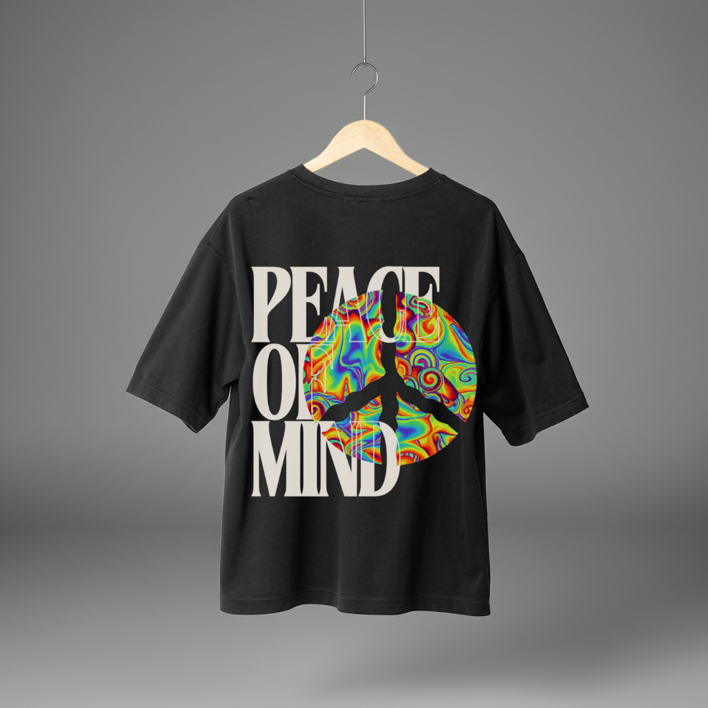 🌈 Peace of Mind Oversize Tee – Rainbow