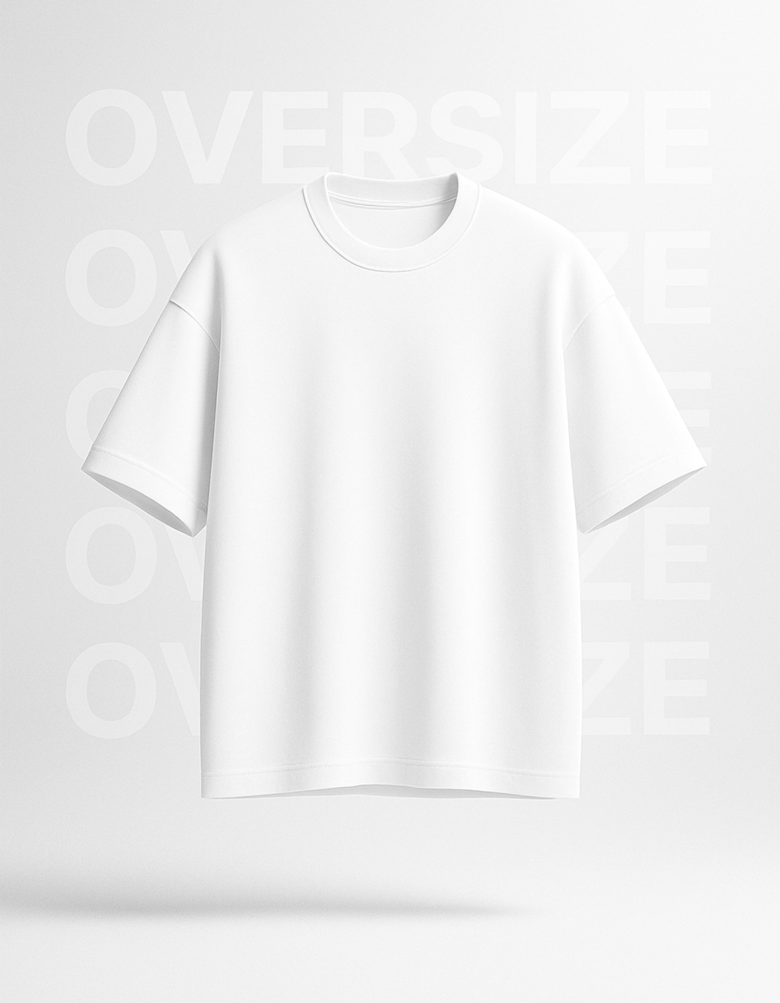 White t-shirt with 'OVER' text on a white background